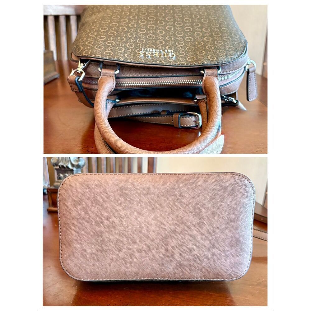 GUESS - Dome Crossbody/Satchel in Cafe Mocha Faux Leather/BONUS Matching Wallet - Picture 9 of 15